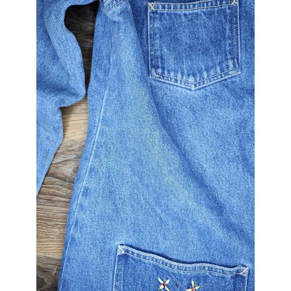 Vintage Disney Winnie the Pooh Embroidered Long Denim Jacket Women’s Size Large - Picture 13 of 16